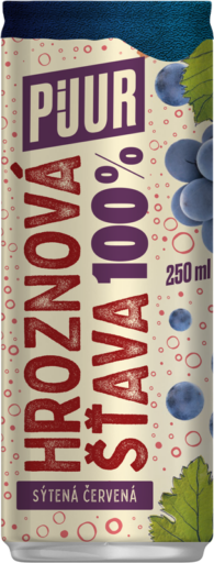 Plechovka červenej hroznové šťavy